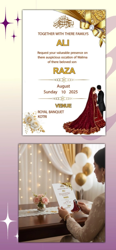 Walima Invitation Card Mockup